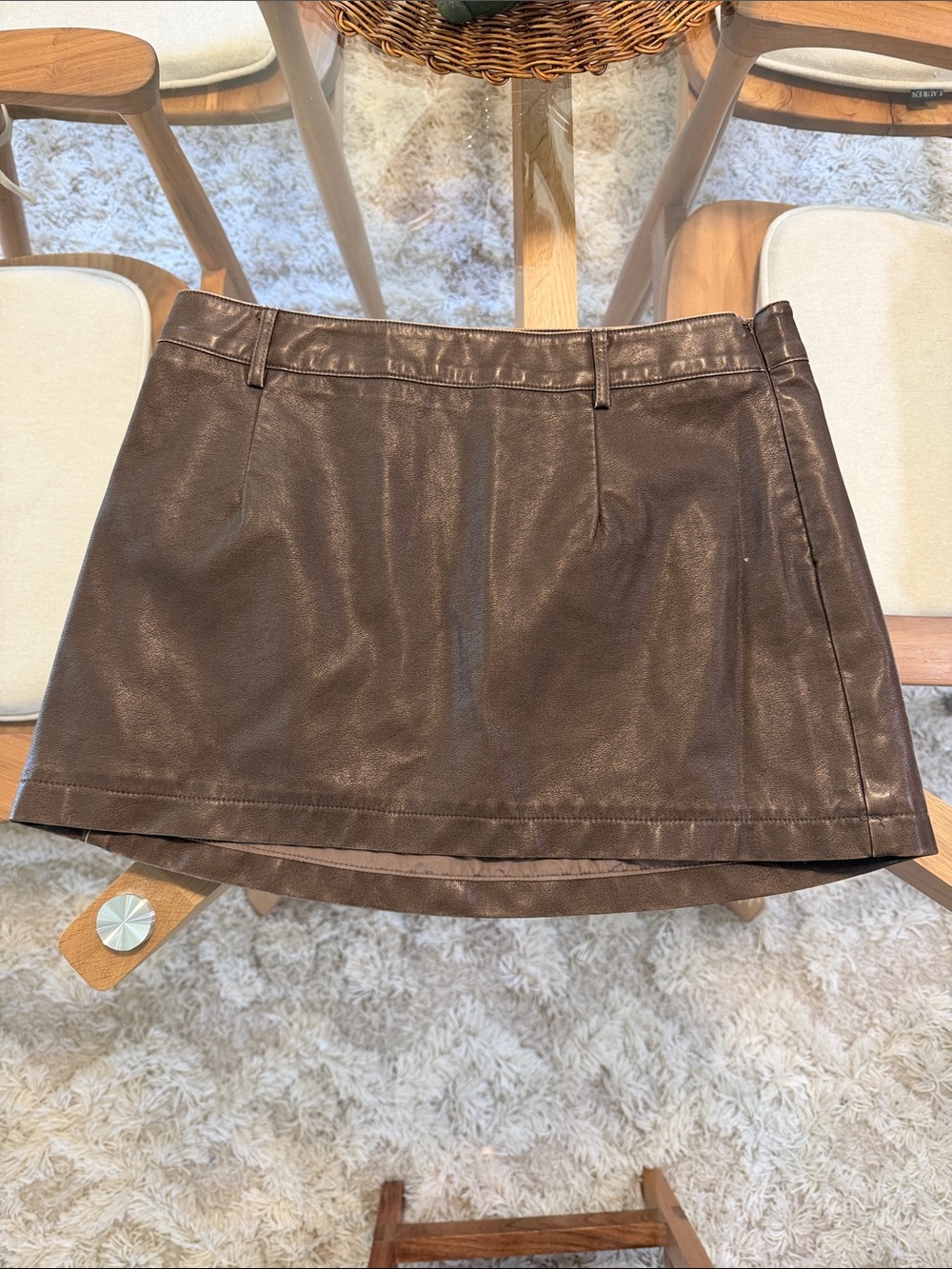 Princess Polly Brown Faux Leather Mini Skirt